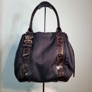 Salvatore Ferragamo leopard print nylon bucket bag